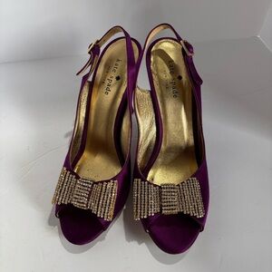 Kate Spade Purple Heels with Gold Accents